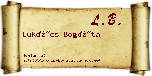 Lukács Bogáta névjegykártya